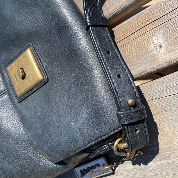 DKNY Black Leather Crossbody Bag - Picture 6 of 7